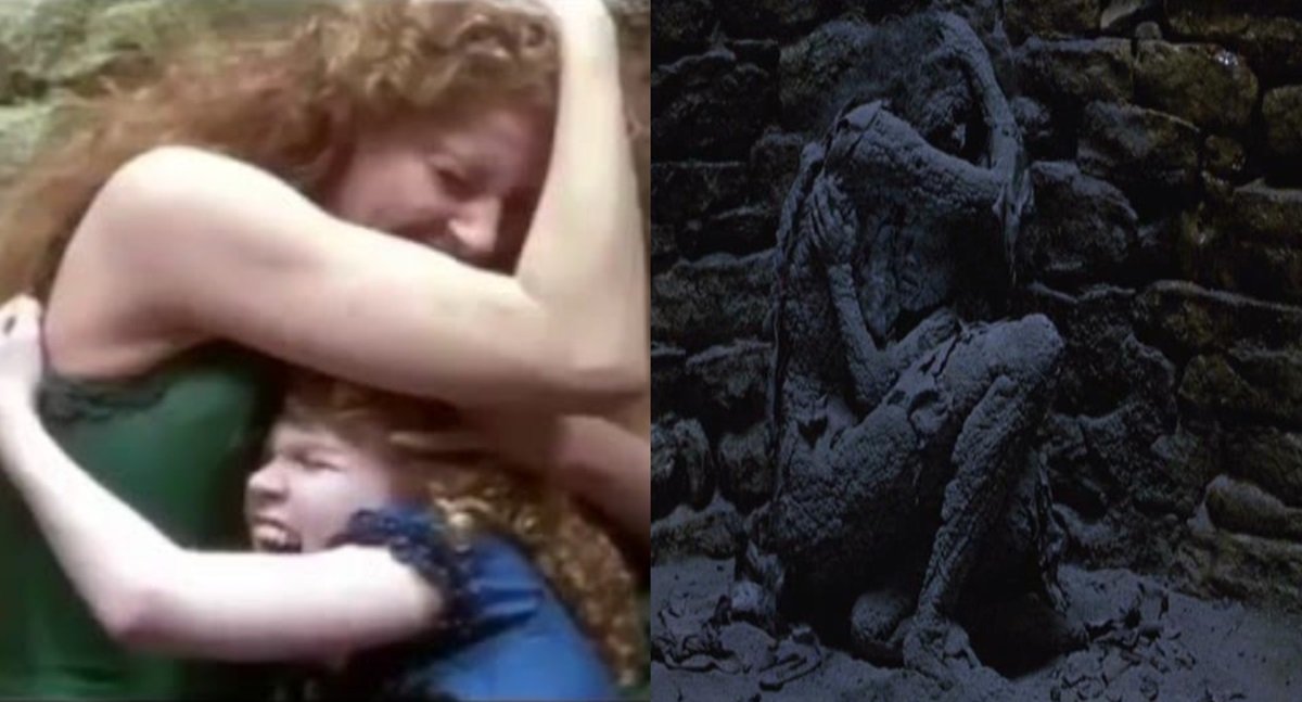 A morte das vampiras Claudia e Madeleine pela luz solar no filme de 1994 Entrevista com o Vampiro.