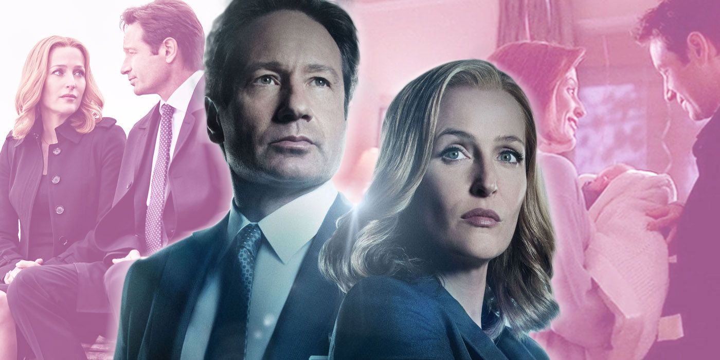 Uma imagem de colagem de Mulder e Scully de Arquivo X 