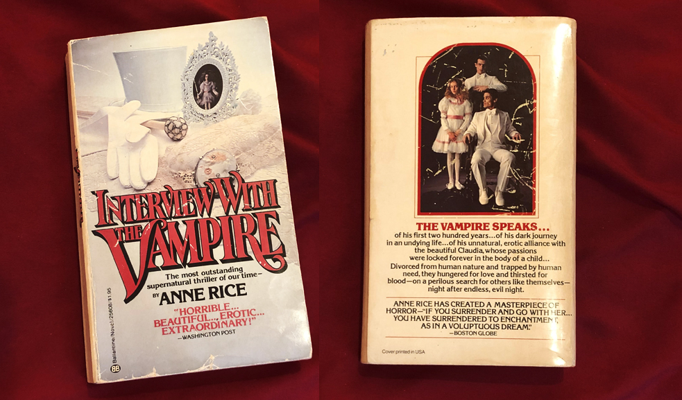 Arte original da capa do livro de 1976, Entrevista com o Vampiro.
