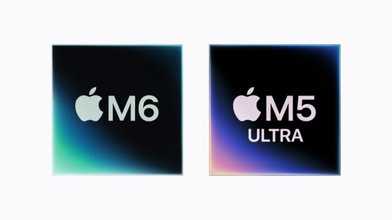 Apple M6 e M5 Ultra lado a lado em imagem oficial da Apple.
