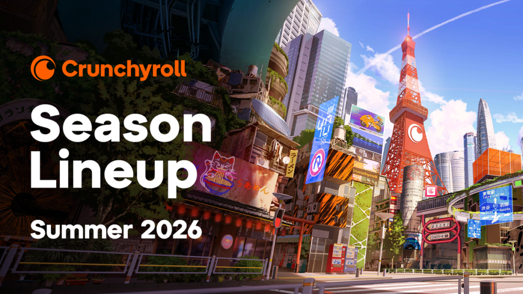 Banner da programação de animes de verão de 2026 da Crunchyroll