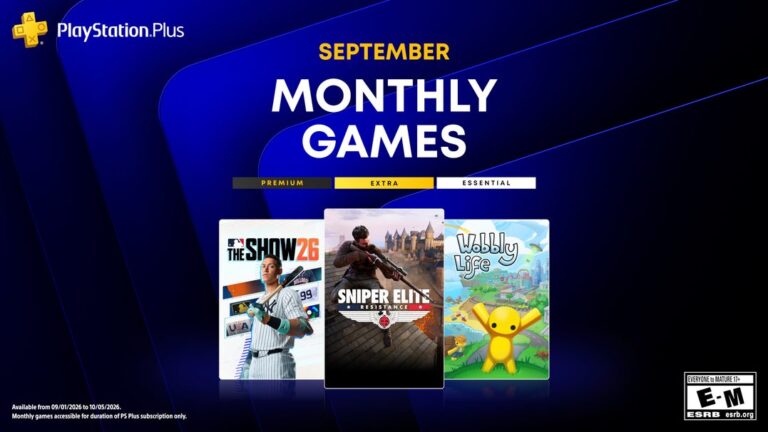 Capa oficial dos jogos mensais do PlayStation Plus de setembro de 2026.