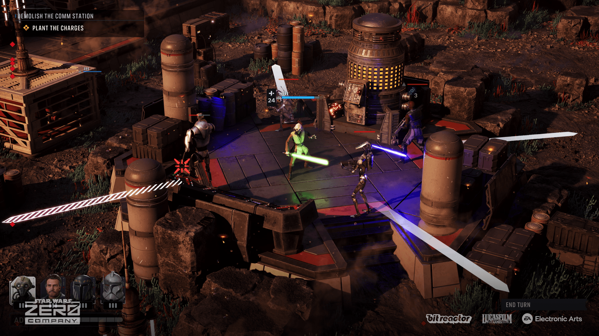 Batalha tatica de Star Wars Zero Company em um cenário destrutivel