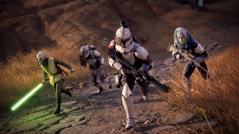 Arte oficial de Star Wars Zero Company com a equipe de mercenarios