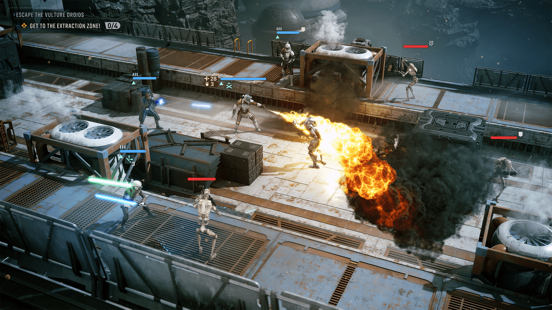 Holotable mostrando as missões da campanha de Star Wars Zero Company