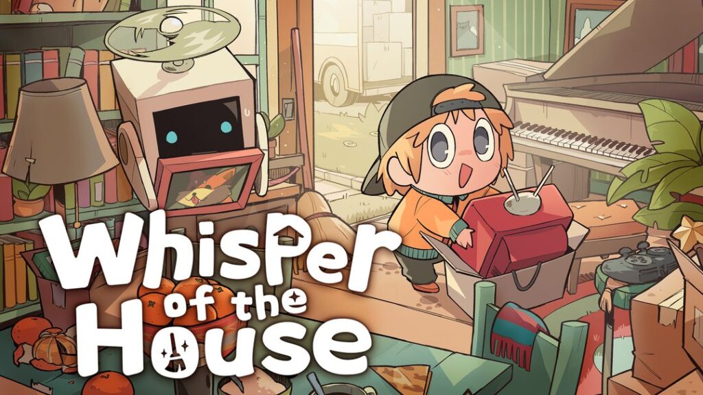 Cena oficial de Whisper of the House mostrando um cômodo organizado no PS5