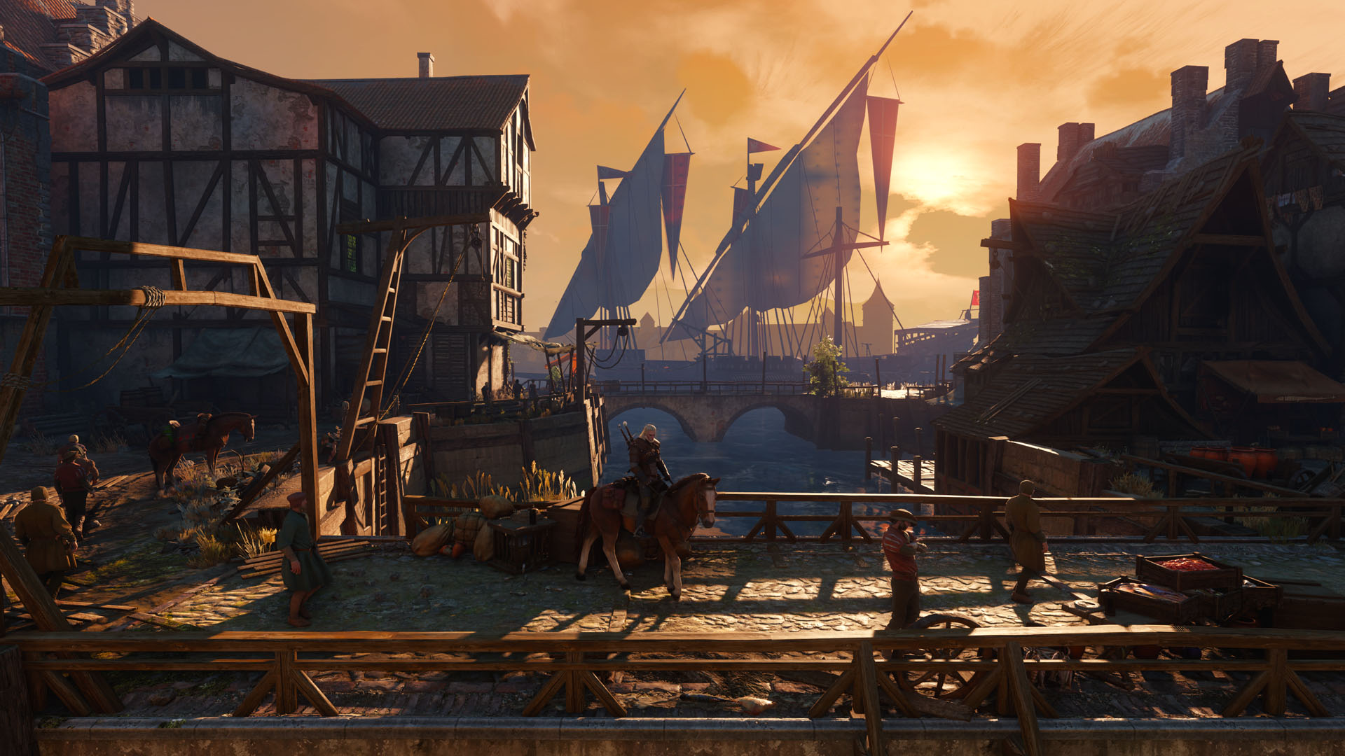 Vista de cidade em The Witcher 3 Remastered