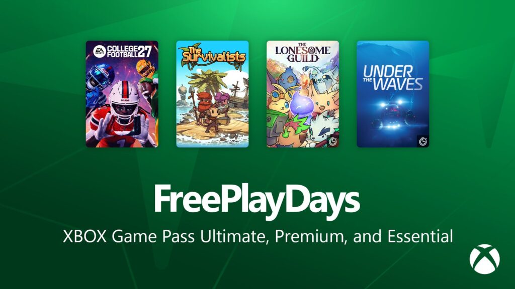 Arte oficial do Free Play Days com os jogos da rodada