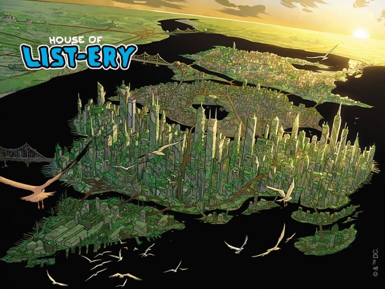 Arte oficial relacionada às maiores catástrofes de Gotham City