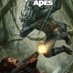 Capa oficial da primeira edição de Predator vs. the Planet of the Apes, publicada pela Marvel.