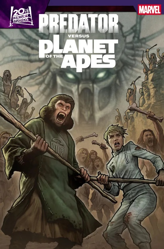 Capa oficial da quarta edição de Predator vs. the Planet of the Apes, publicada pela Marvel.