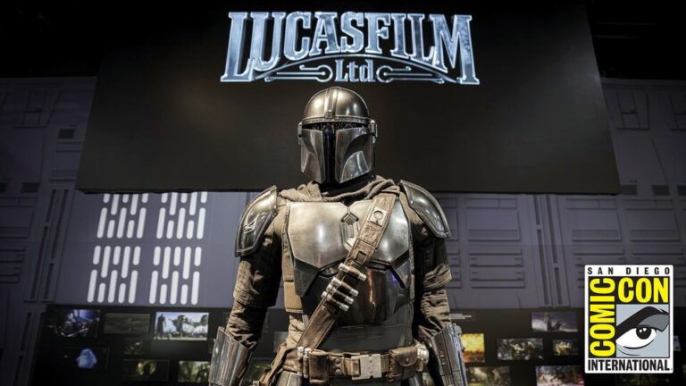 Arte oficial da instalação de The Mandalorian e Grogu na Lucasfilm Pavilion
