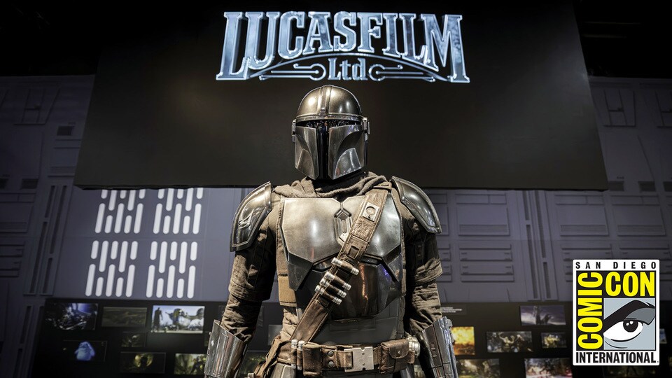 Arte oficial da instalação de The Mandalorian e Grogu na Lucasfilm Pavilion